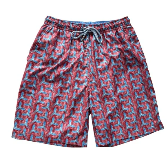 Peter Millar Red Birds Of Paradise Swim TrunksMEDIUM